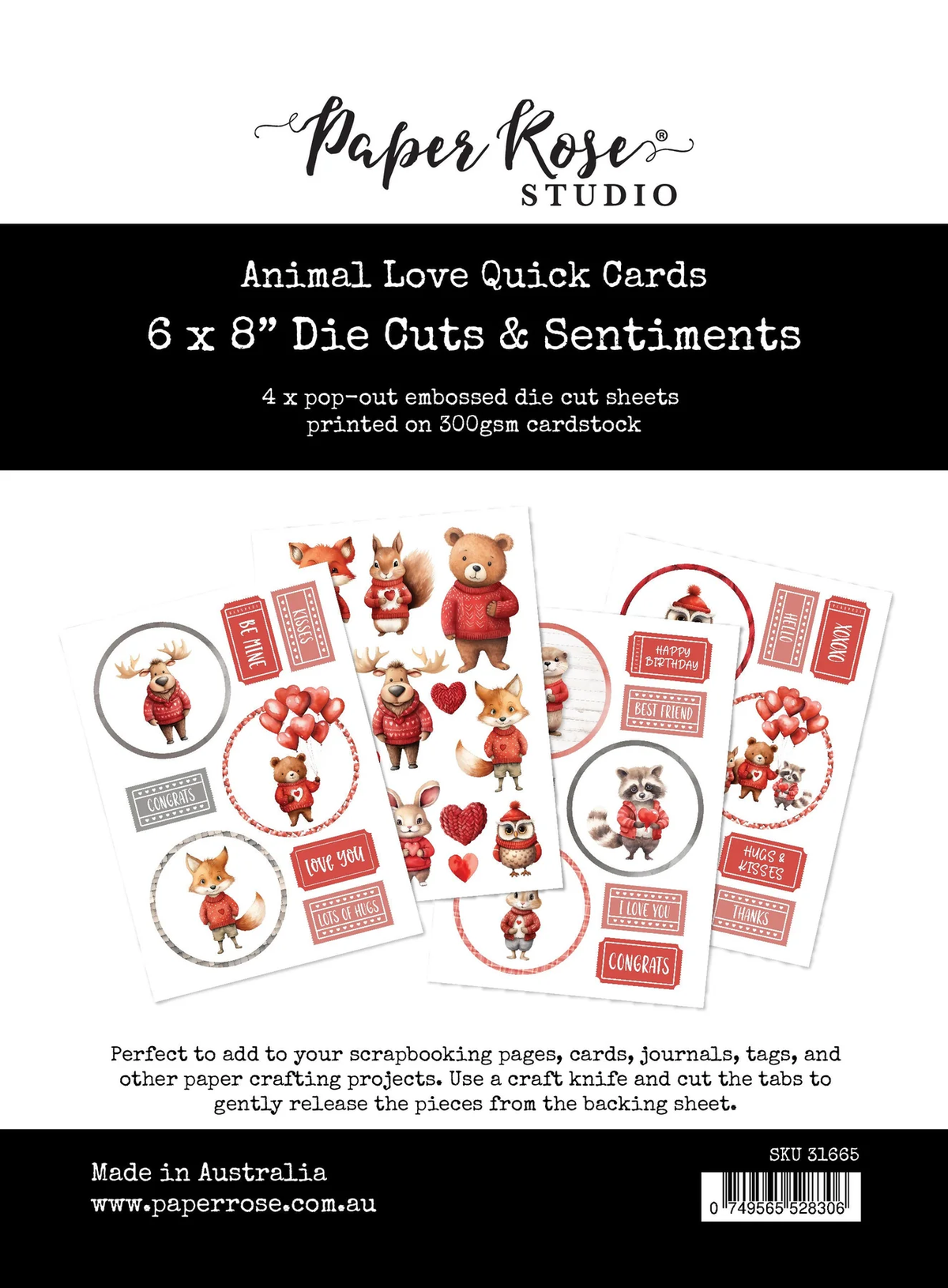 Animal Love 6x8" Die Cuts & Sentiments 31665-1