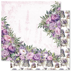 Papier Lavande & Roses B 30,5x30,5 cm (Lot de 12) 32169-1