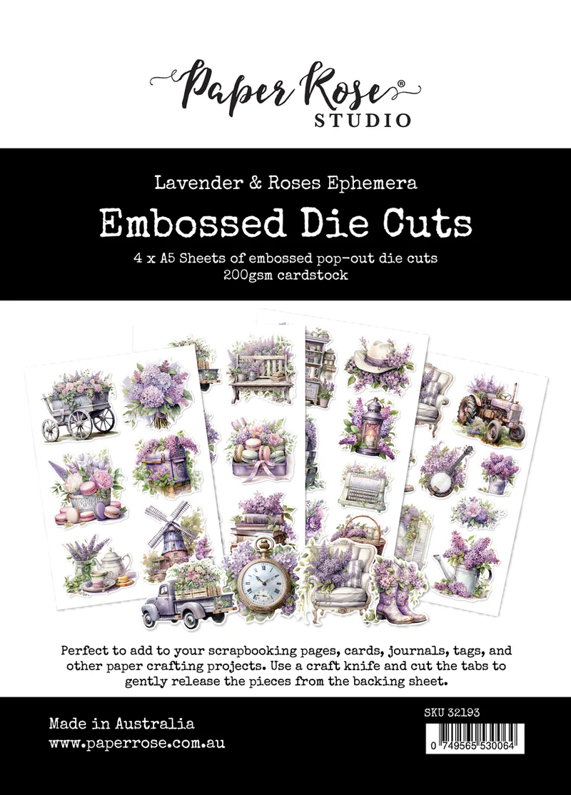 Lavender & Roses Ephemera Embossed Die Cuts 32193-1