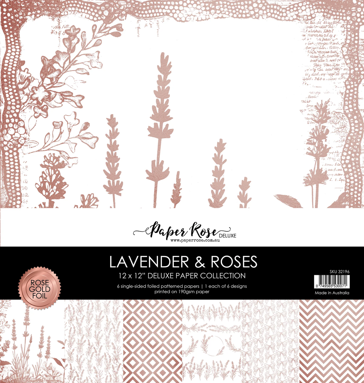 Lavender & Roses - Rose Gold Foil 12x12 Paper Collection 32196-1