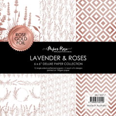 Colección de papeles Lavender & Roses - Lámina de oro rosa 6x6 32217-1
