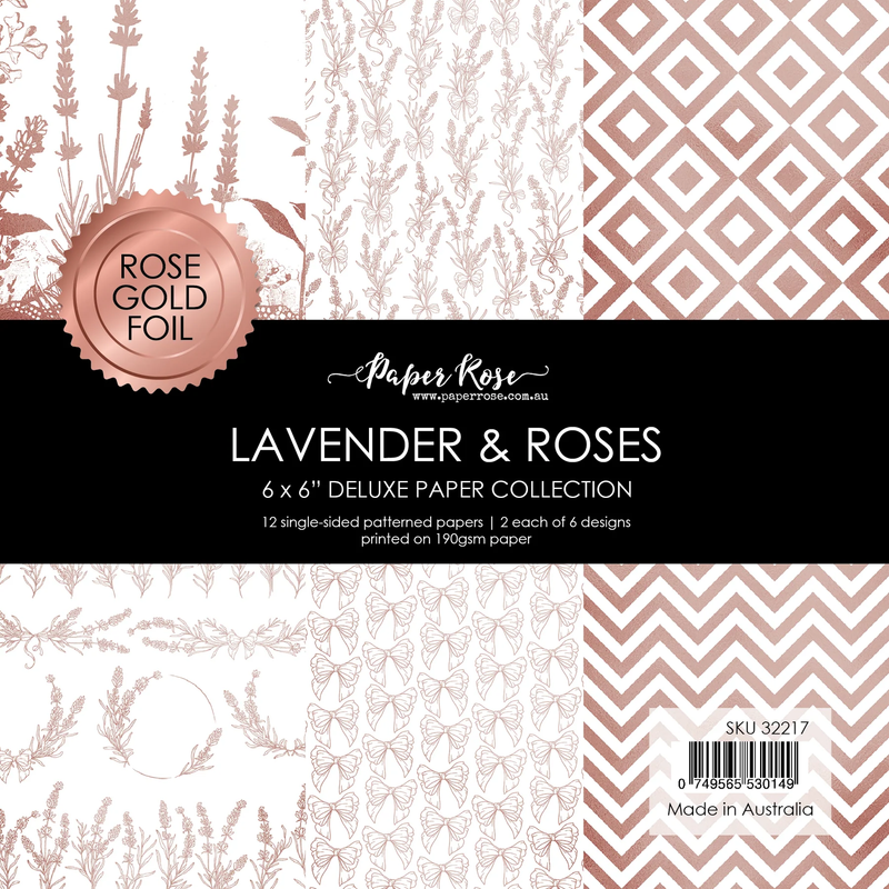 Colección de papeles Lavender & Roses - Lámina de oro rosa 6x6 32217-1