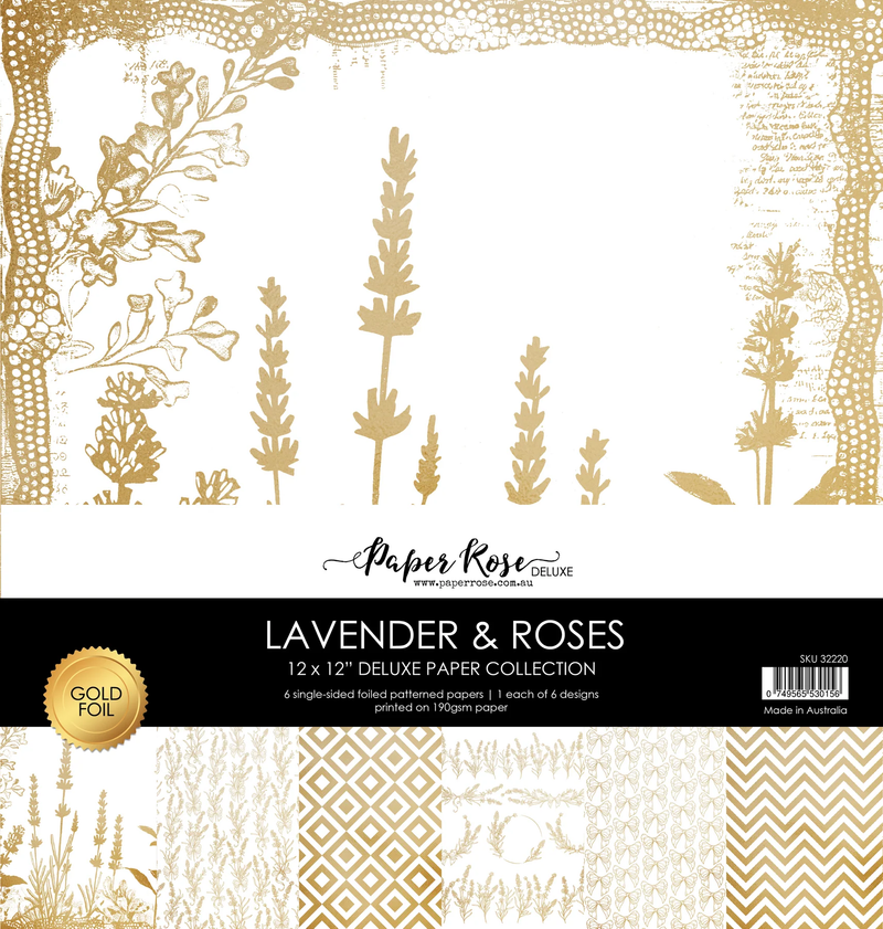Lavender & Roses - Gold Foil 12x12 Paper Collection 32220-1