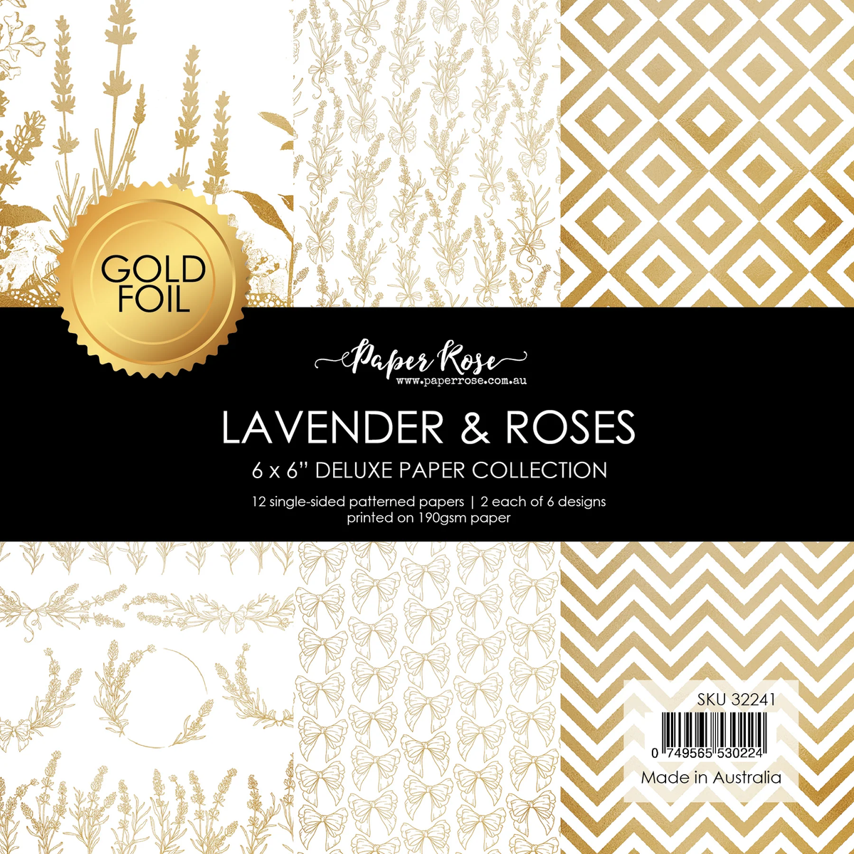 Lavender & Roses - Gold Foil 6x6 Paper Collection 32241-1