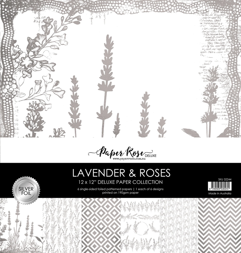 Lavender & Roses - Silver Foil 12x12 Paper Collection 32244-1