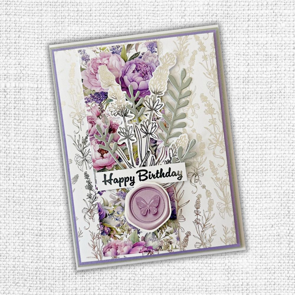 Lavender & Roses - Silver Foil 12x12 Paper Collection 32244-3