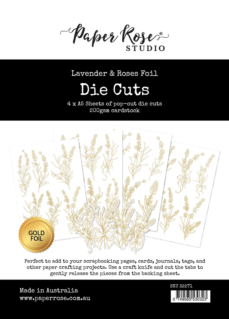 Lavender & Roses - Gold Foil Die Cuts 32271-1