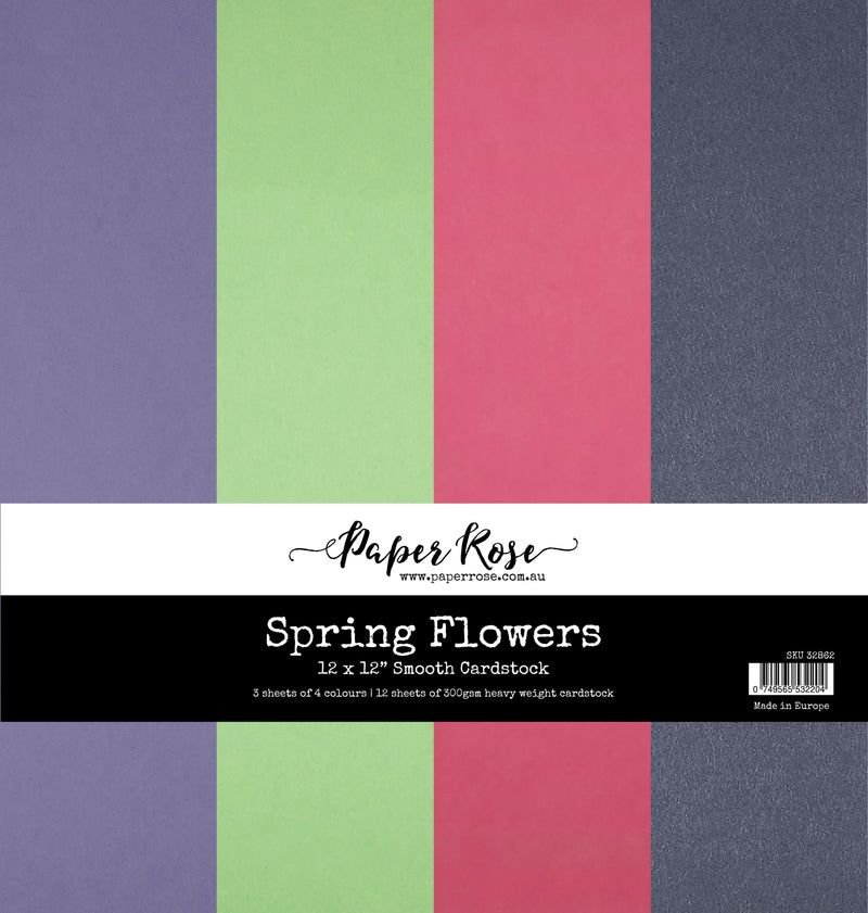 Spring Flowers 12x12 Assorted Smooth Cardstock - 12 sheets 32862-1