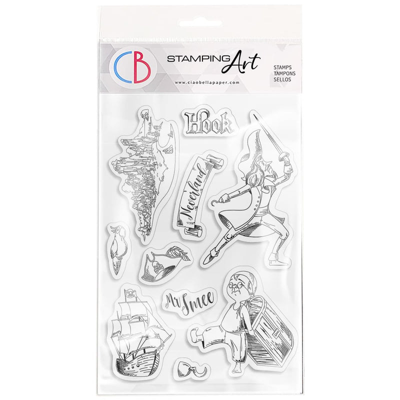 Ciao Bella Clear Stamp Set 4"x6" Hook & Mr Smee-1