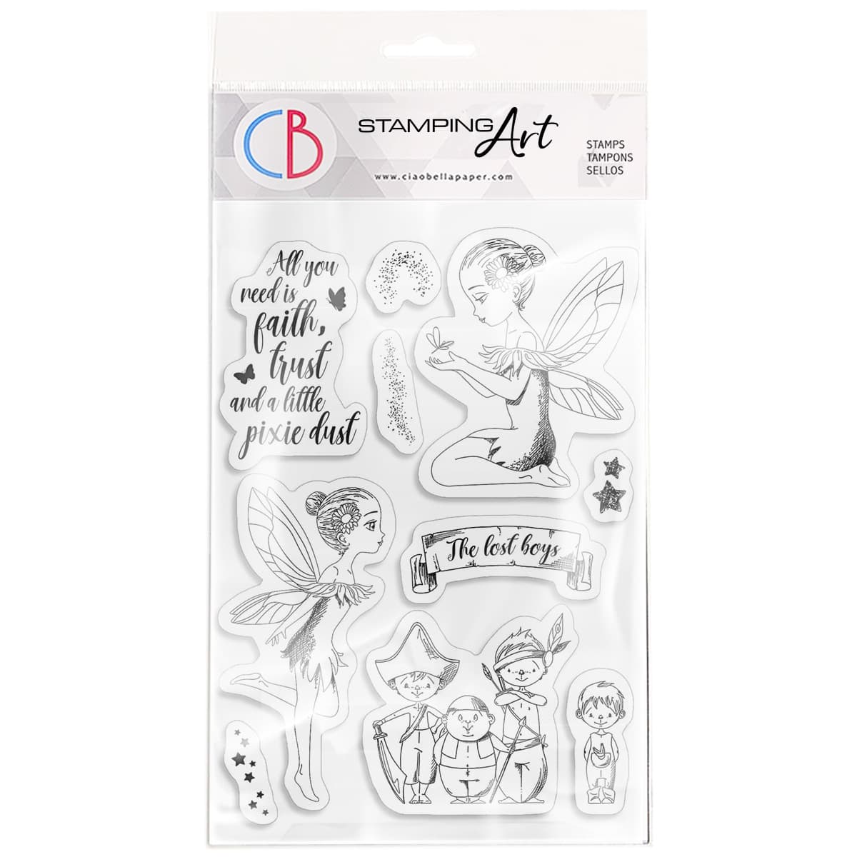 Ciao Bella Clear Stamp Set 4"x6" Tinker Bell & The Lost Boys-1
