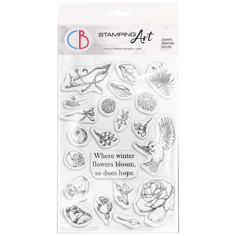 Ciao Bella Clear Stamp Set 4"x6" Frozen Garden-1