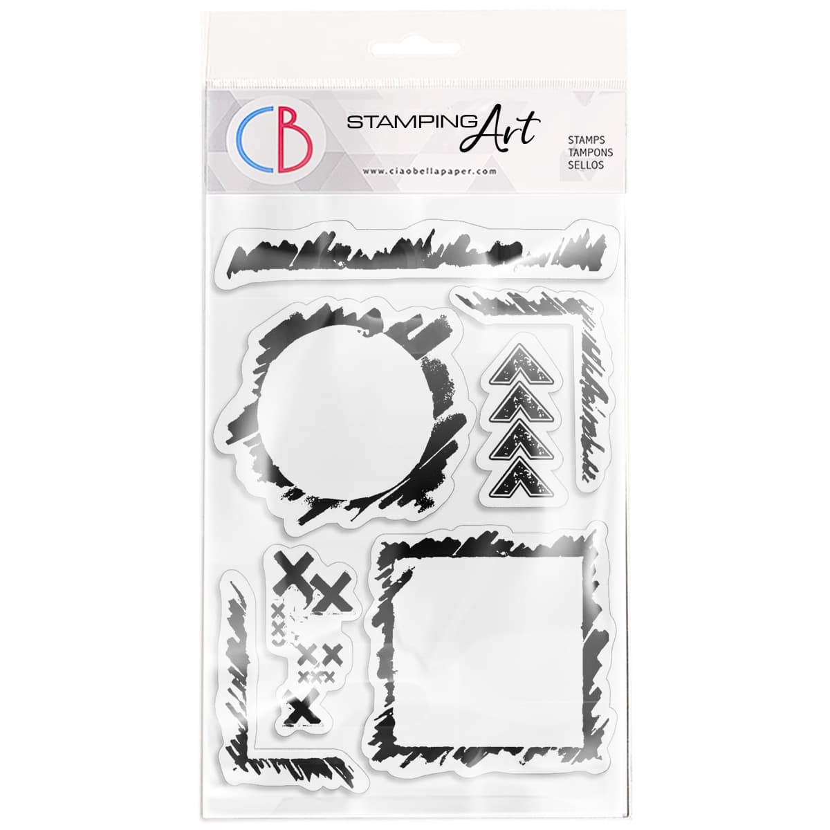 Ciao Bella Clear Stamp Set 4"x6" Grunge Frames and Borders-1