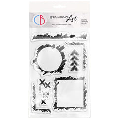 Ciao Bella Clear Stamp Set 4"x6" Grunge Frames and Borders-1