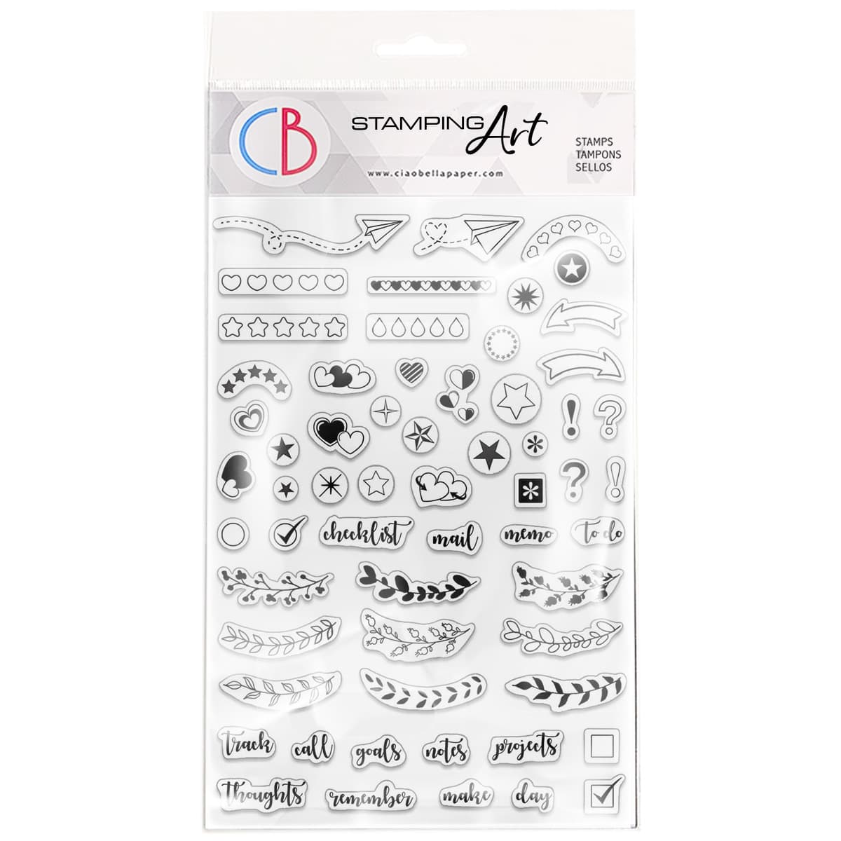 Ciao Bella Clear Stamp Set 4"x6" BuJo Planner-1