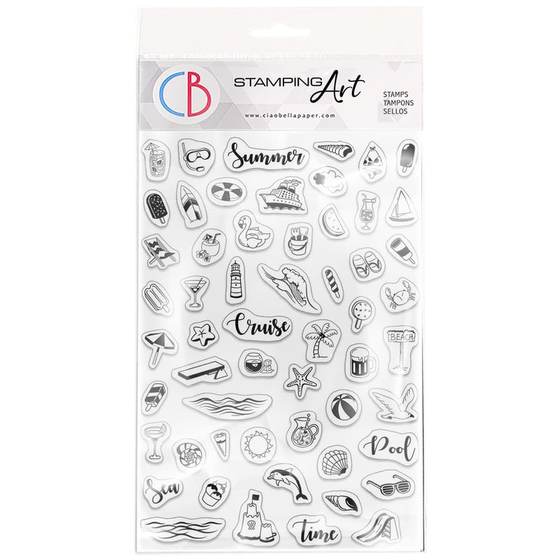 Ciao Bella Clear Stamp Set 4"x6" BuJo Summer-1
