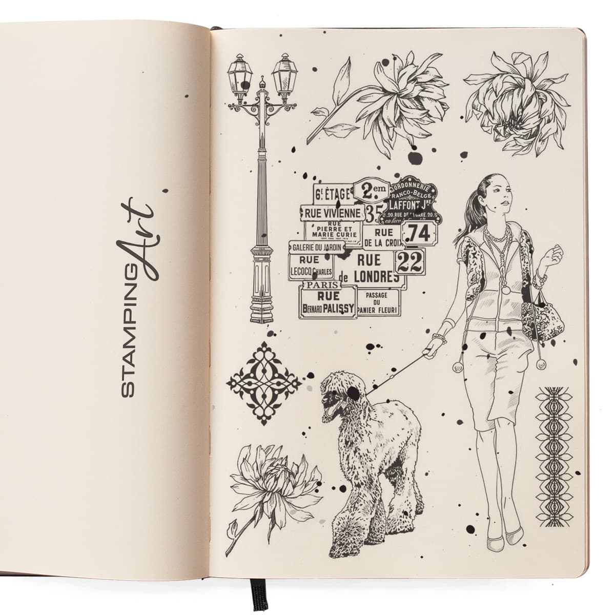 Ciao Bella Clear Stamp Set 6"x8" Walk In Paris-2