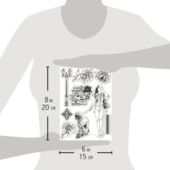 Ciao Bella Clear Stamp Set 6"x8" Walk In Paris-3