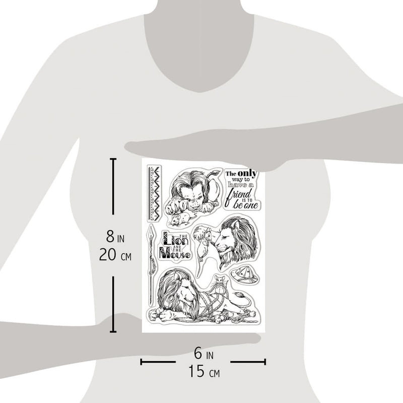 Ciao Bella Clear Stamp Set 6"x8" The Lion And The Mouse-3