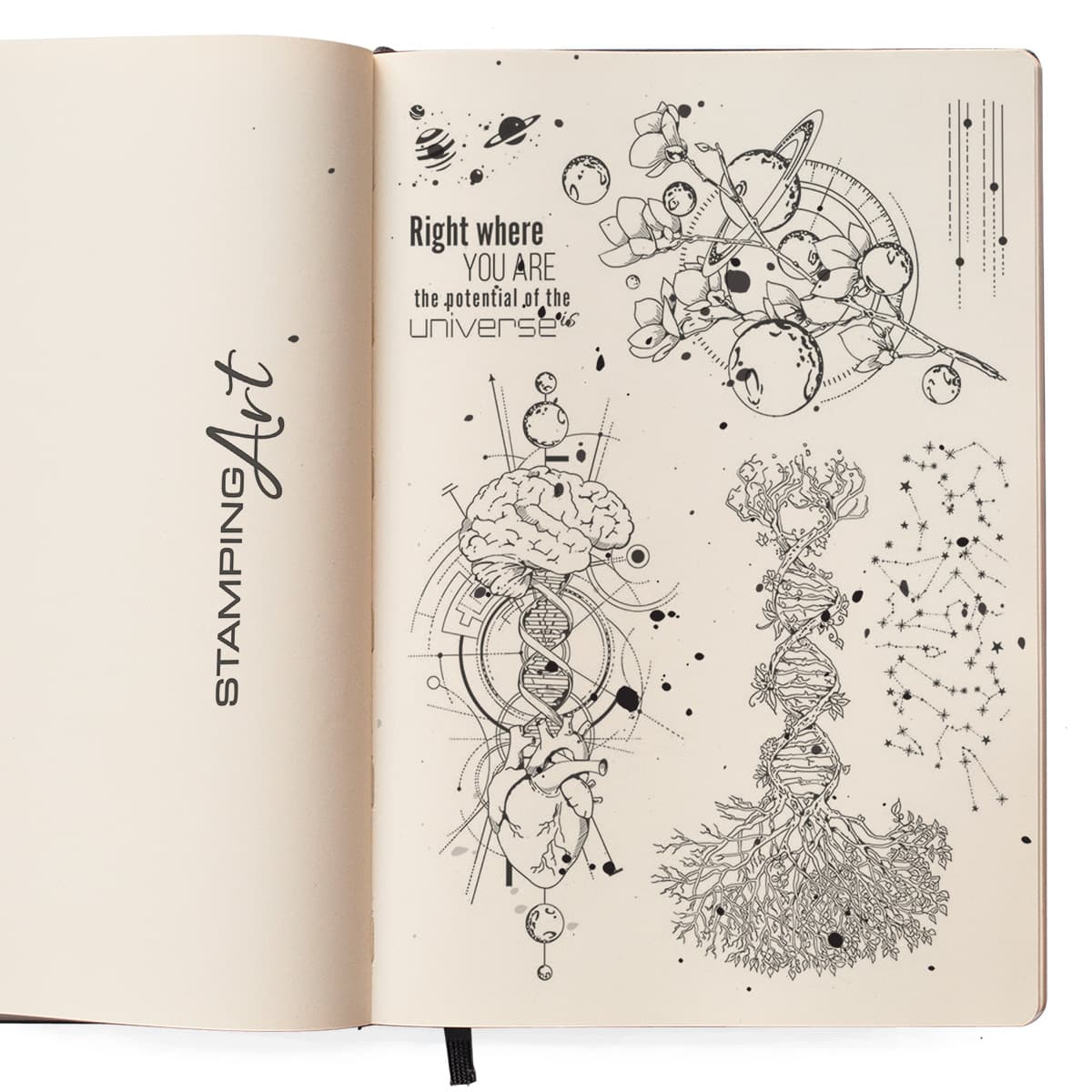 Ciao Bella Clear Stamp Set 6"x8" Universe Is Heart And Mind-2