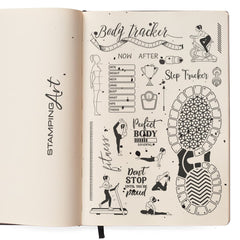 Ciao Bella Clear Stamp Set 6"x8" BuJo Fitness-2