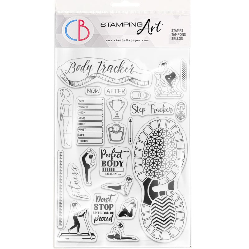 Ciao Bella Clear Stamp Set 6"x8" BuJo Fitness-1