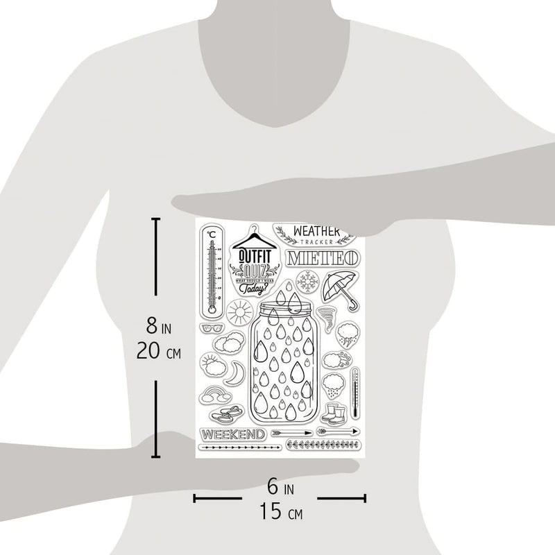 Ciao Bella Clear Stamp Set 6"x8" BuJo Weather-3