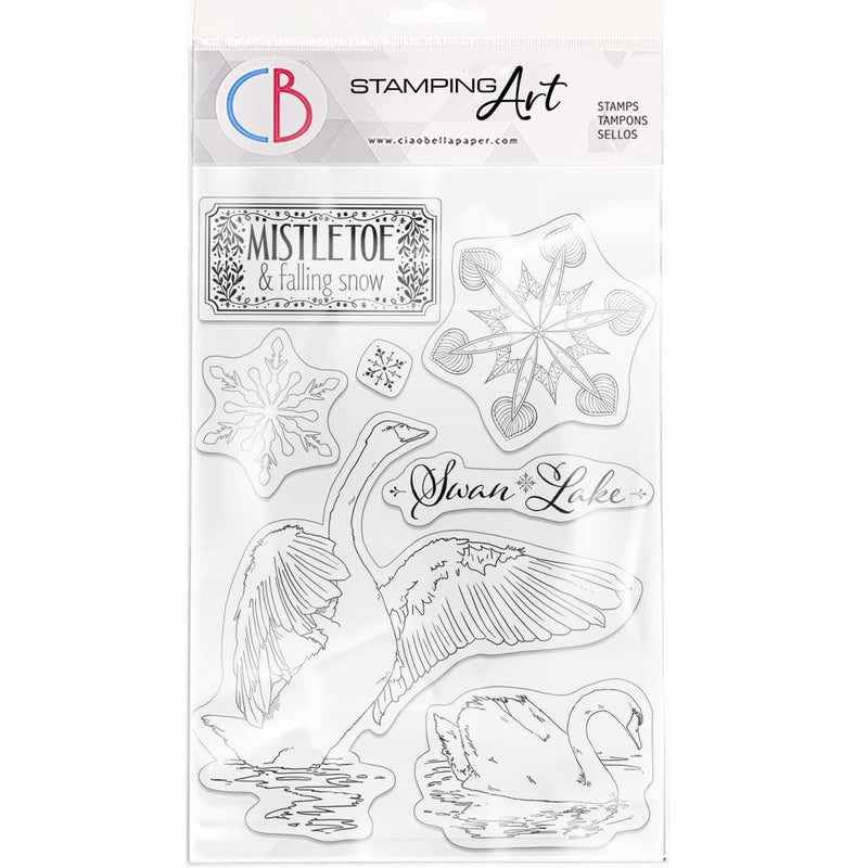 Ciao Bella Clear Stamp Set 6"x8" Swan Lake-1