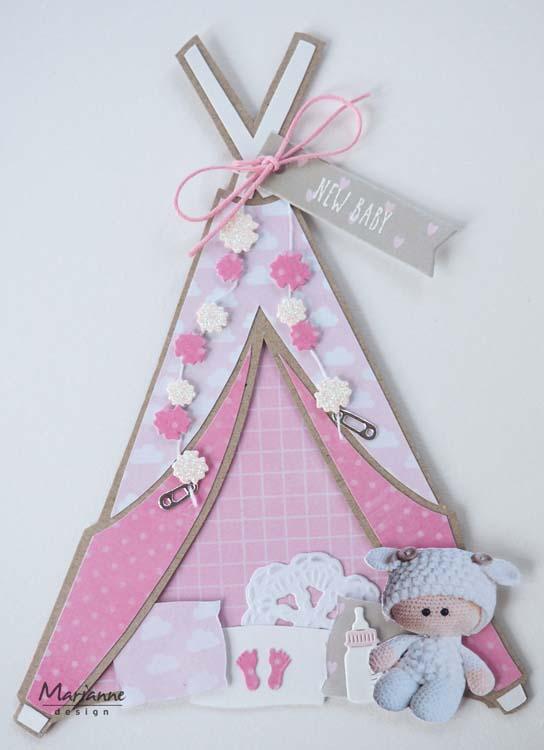 Marianne Design Craft Stencil: Tipi by Marleen-2