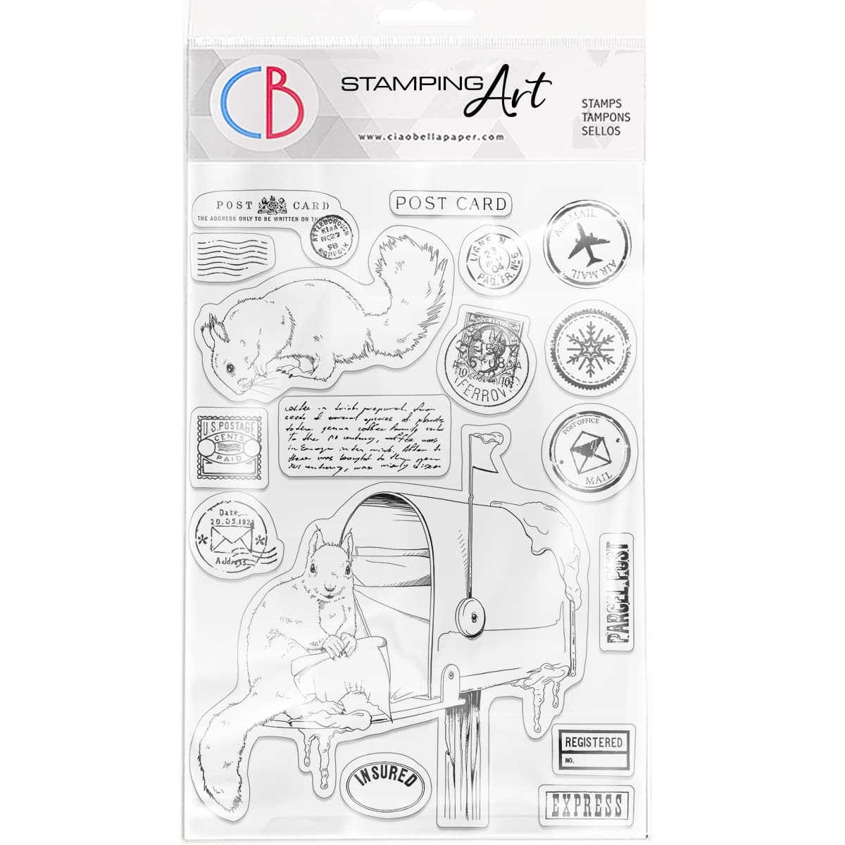 Ciao Bella Clear Stamp Set 6"x8" Mail Box-1
