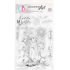 Ciao Bella Clear Stamp Set 6"x8" Hello Winter-1