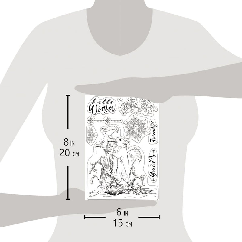 Ciao Bella Clear Stamp Set 6"x8" Hello Winter-3