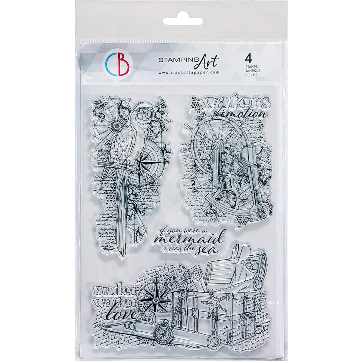 Ciao Bella Clear Stamp Set 6"x8" Underwater Love-1