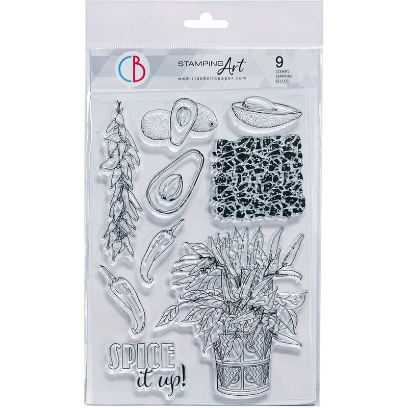Ciao Bella Clear Stamp Set 6"x8" Spice It Up!-1