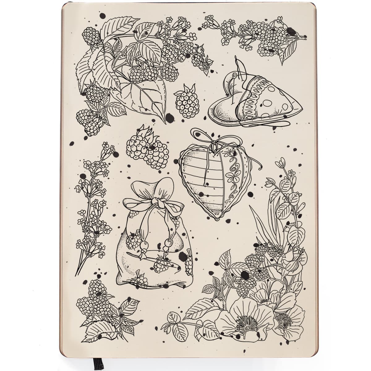 Ciao Bella Clear Stamp Set 6x8 Blackberries-2