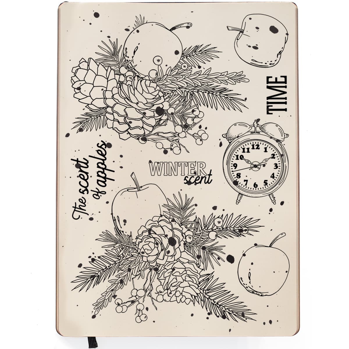 Ciao Bella Clear Stamp Set 6x8 Golden Apples-2