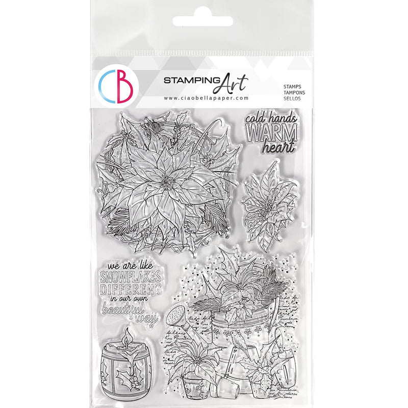 Ciao Bella Clear Stamp Set 6x8 Poinsettia-1