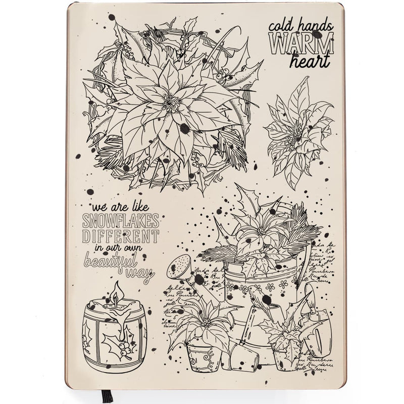 Ciao Bella Clear Stamp Set 6x8 Poinsettia-2