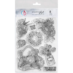 Ciao Bella Clear Stamp Set 6"x8" Growing Sunflowers-1