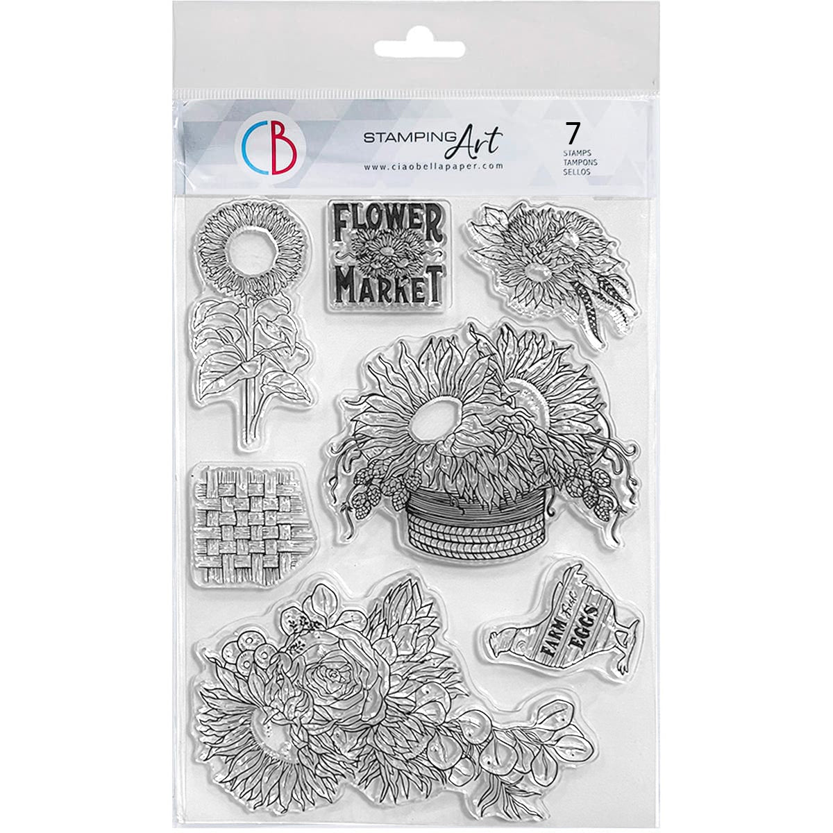 Ciao Bella Clear Stamp Set 6"x8" Into My Garden-1