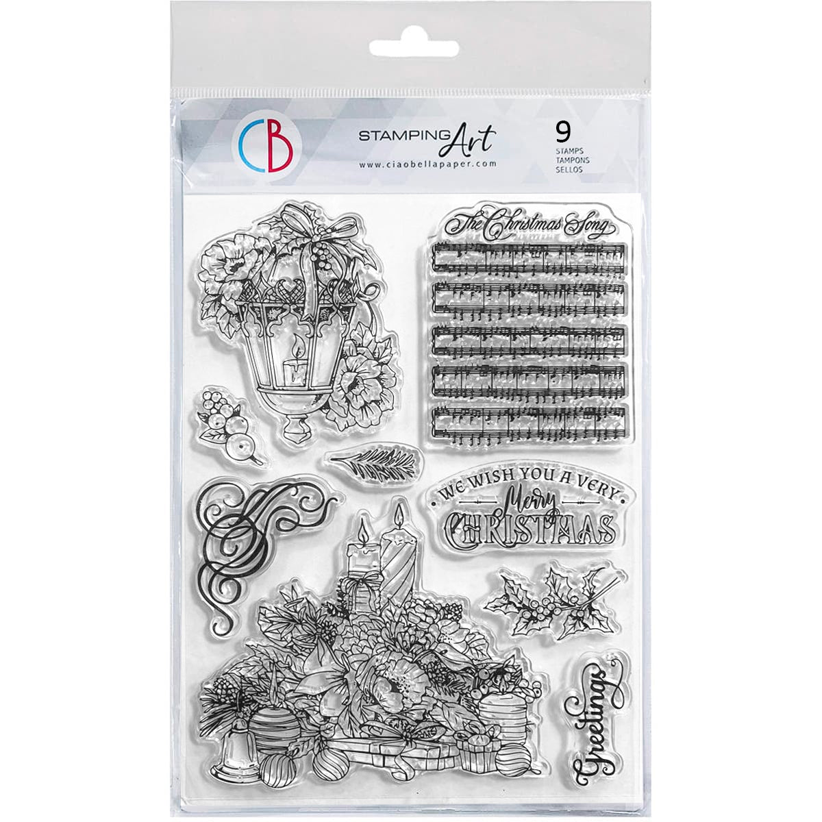 Set de sellos transparentes Ciao Bella de 6"x8" Bouquets And Luxury Ornaments