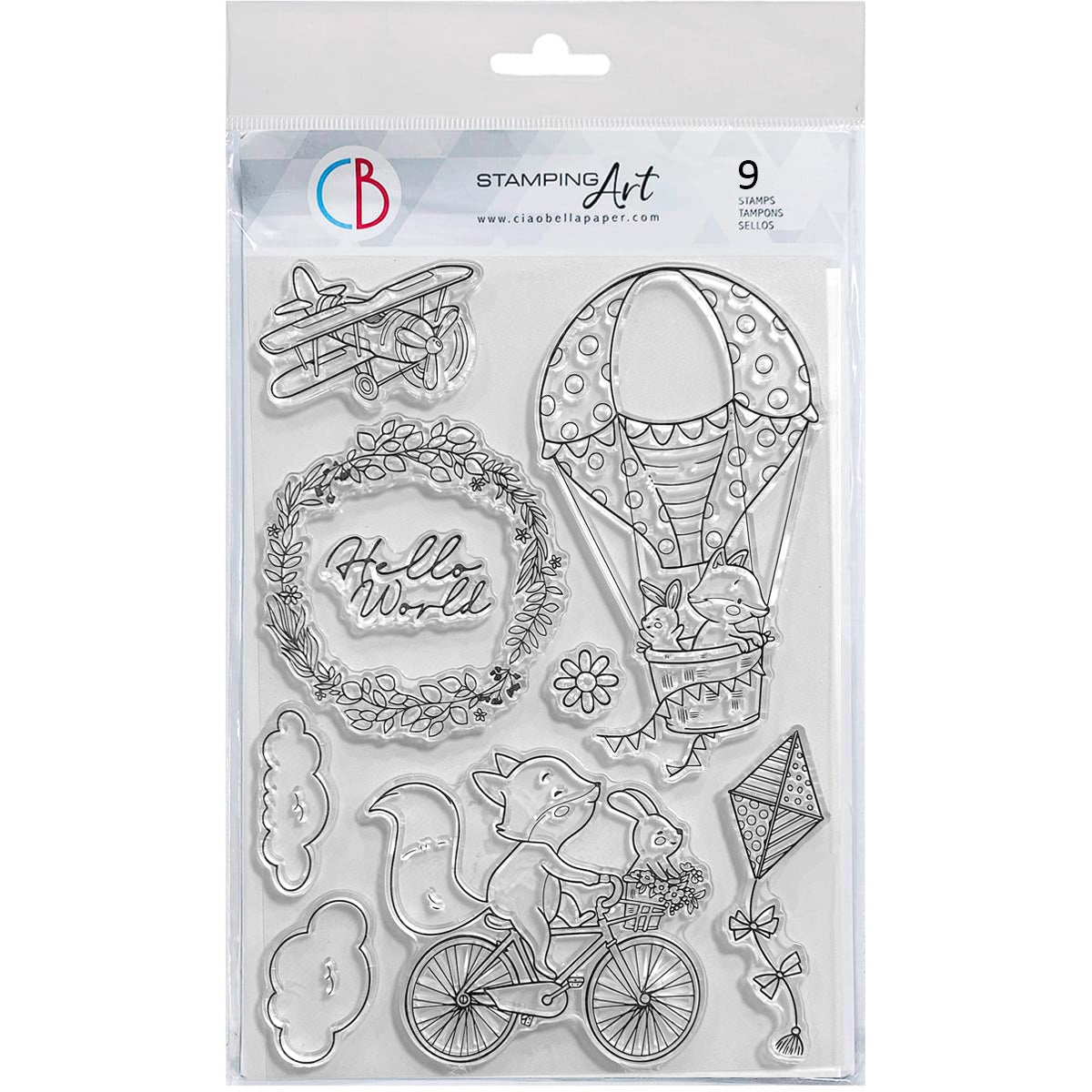 Ciao Bella Clear Stamp Set 6"x8" Hello World-1
