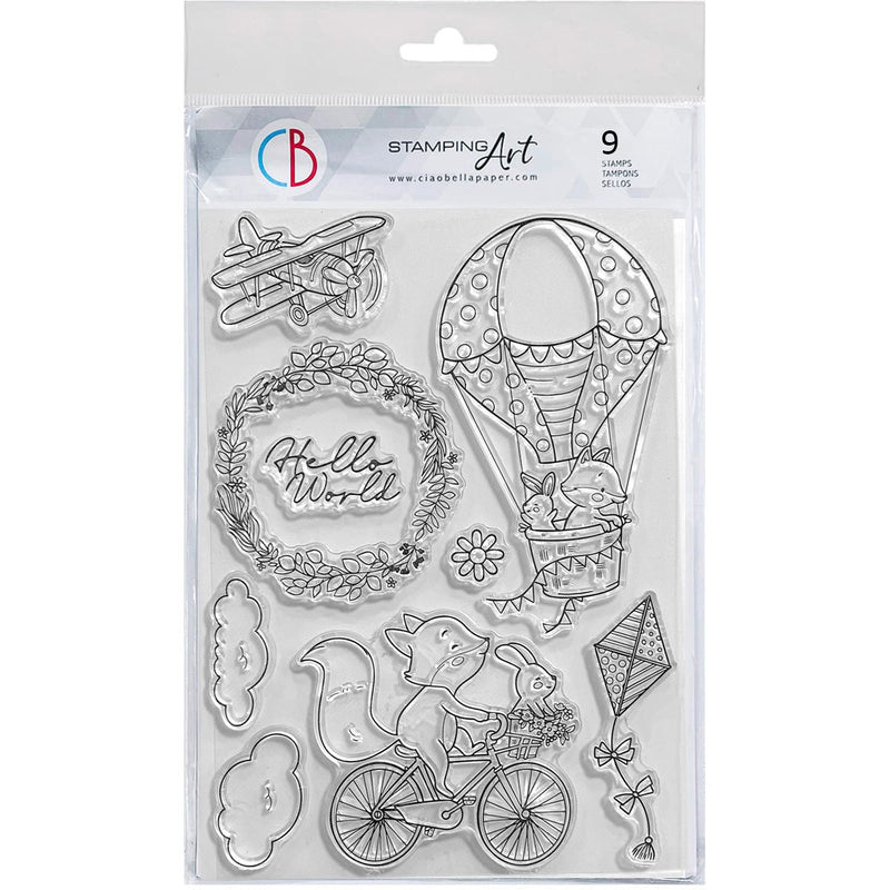 Ciao Bella Clear Stamp Set 6"x8" Hello World-1