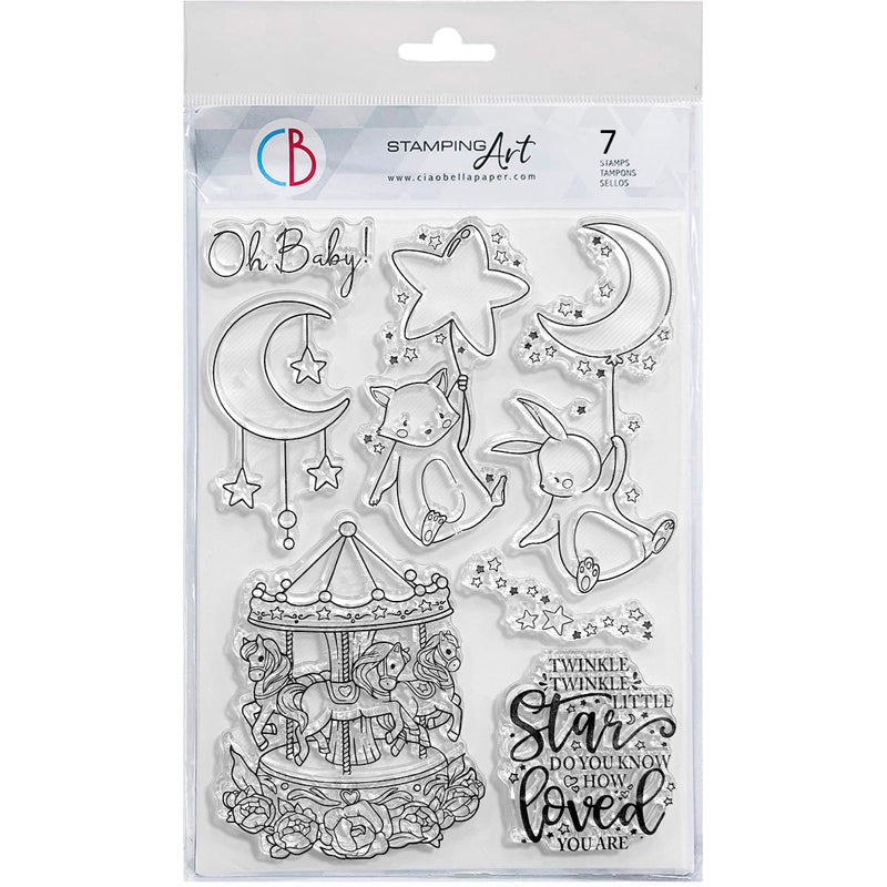 Ciao Bella Clear Stamp Set 6"x8" Lullaby’s Carousel-1