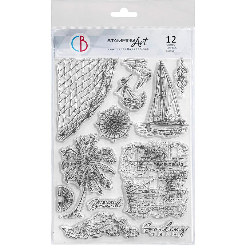 Ciao Bella Clear Stamp Set 6"x8" Sailing Trip-1