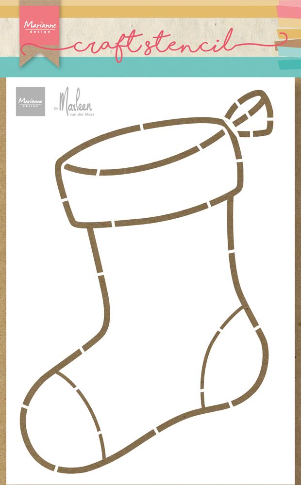 Marianne Design Craft Stencil - Stocking By Marleen-1