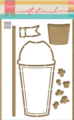 Marianne Design Craft Stencil - Smoothie Cup By Marleen-1