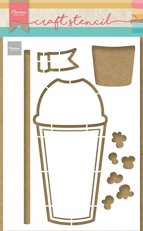 Marianne Design Craft Stencil - Smoothie Cup By Marleen-1