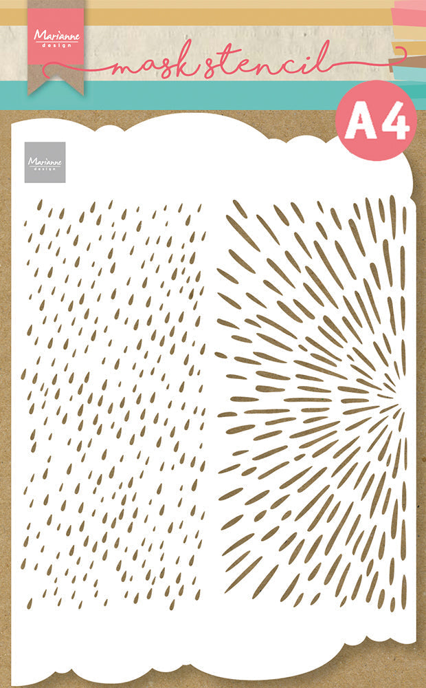 Marianne Design Mask Stencil - A4 - Slimline Rain & Sunshine-1