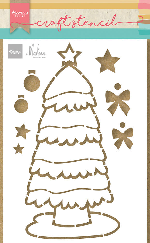 Marianne Design Craft Stencil - Christmas Tree By Marleen-1