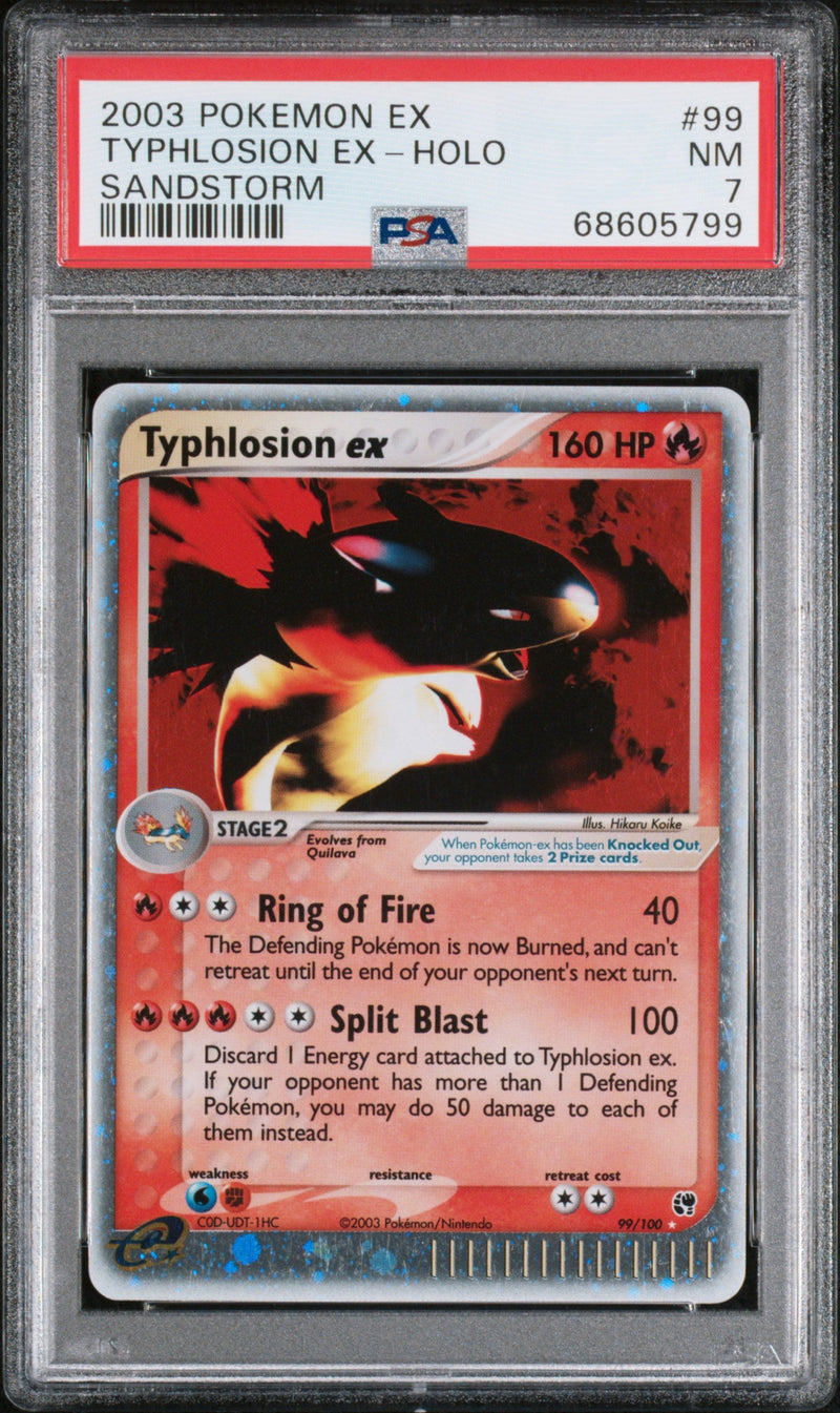 PSA 7 2003 POKEMON EX SANDSTORM #99 TYPHLOSION EX-HOLO-1